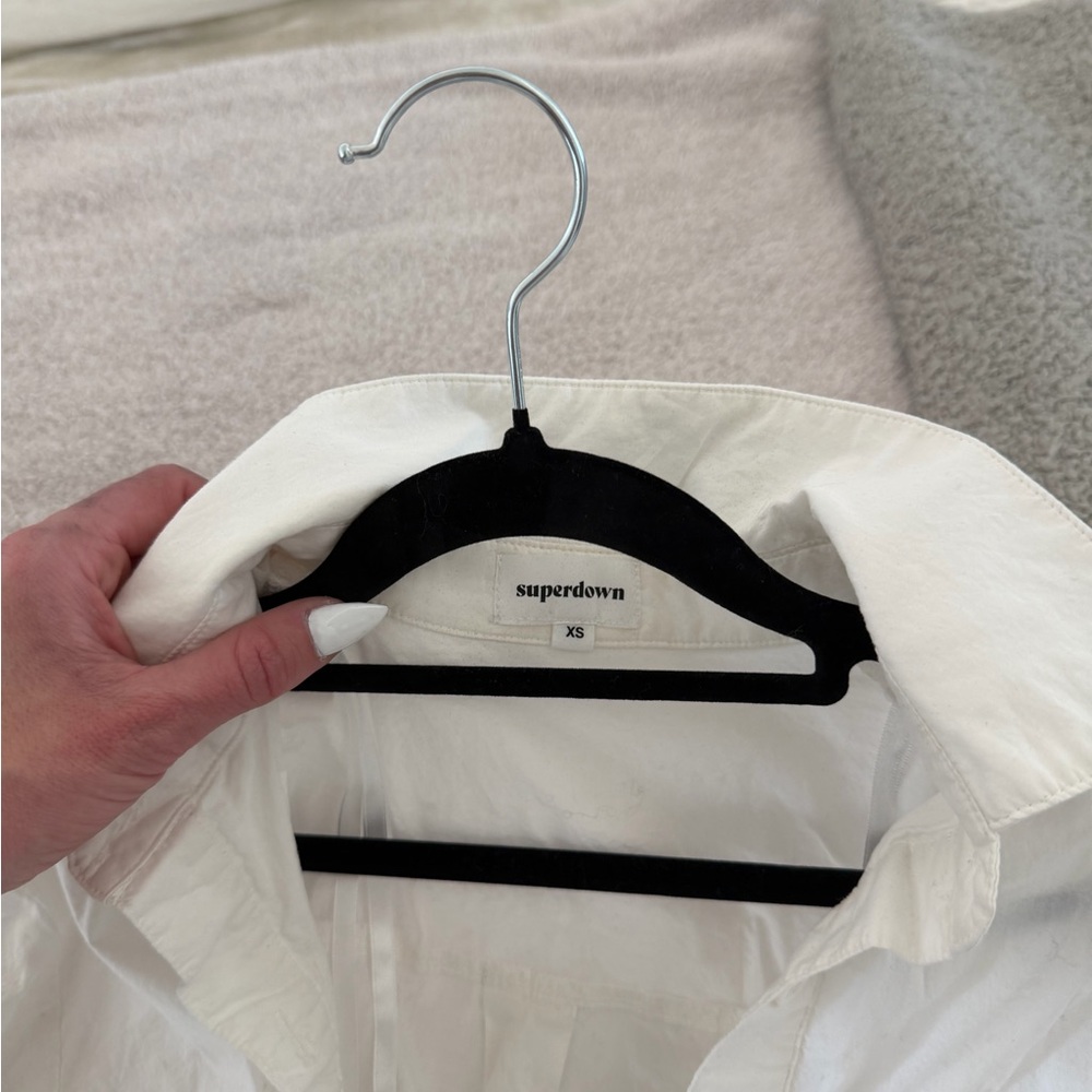 Superdown Ivory Button-Up Shirt - image 3